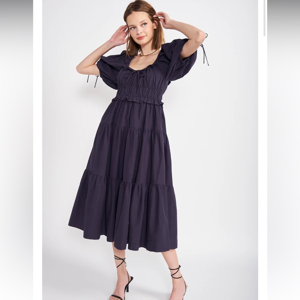 En Saison Brielle Midi Dress Size S Navy